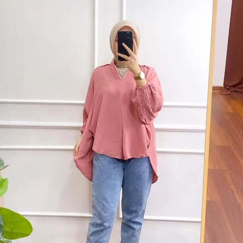 VERZANA BLOUSE AIRFLOW CRINCKLE DEODORA PREMIUM