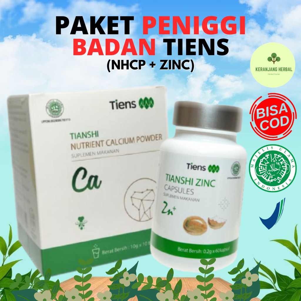 

PAKET PENINGGI BADAN TIENS ORIGINAL SUSU CALSIUM NHCP DAN ZINC