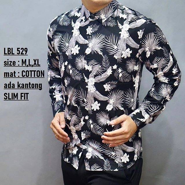 BAJU BATIK PRIA SLIM FIT MODERN DAN KEMEJA SLIMFIT MEWAH LENGAN PANJANG MIX CLOTHING LBL 529