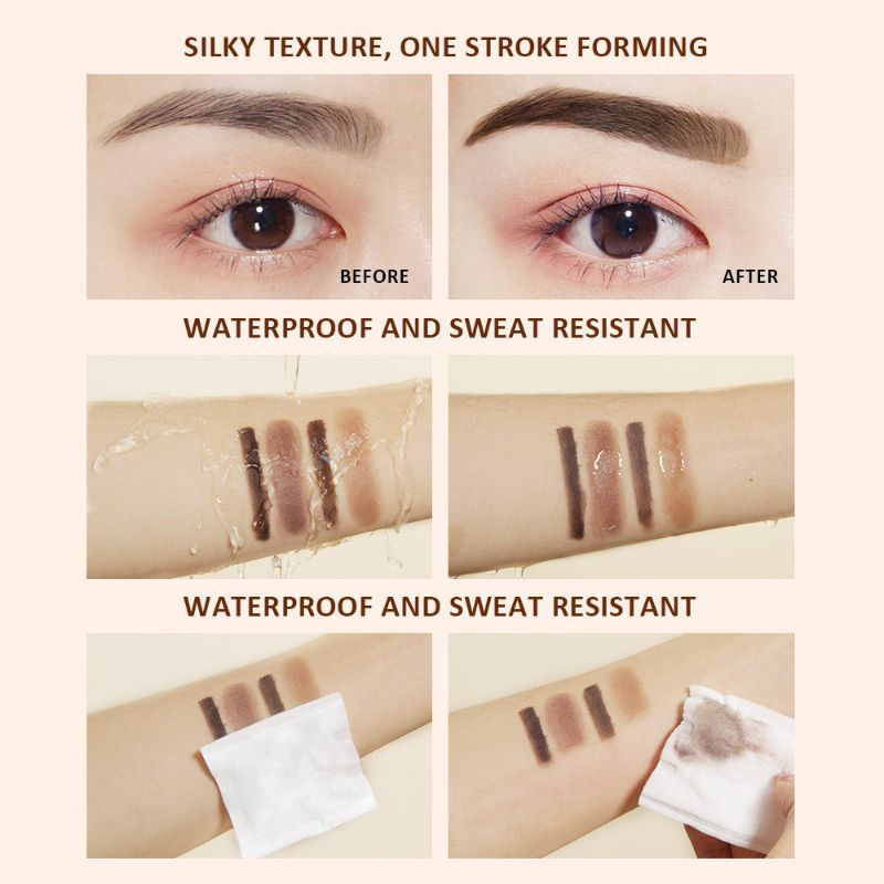 SANIYE 4 in 1 Eyebrow Cream / Eyebrow Powder Double Layer with Brush BPOM