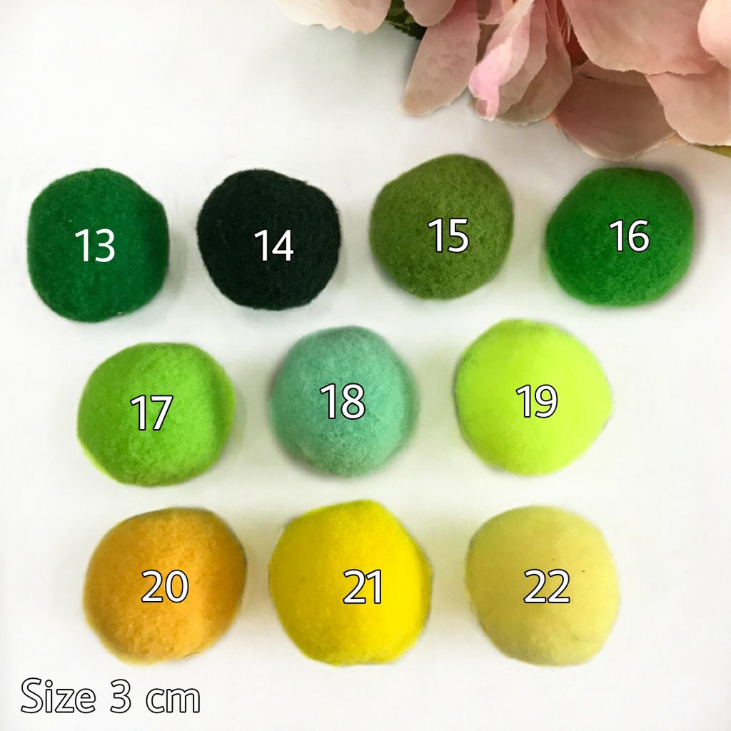 10 PCS - 3 CM | POM POM HALUS ANEKA WARNA | POM POM KAPAS