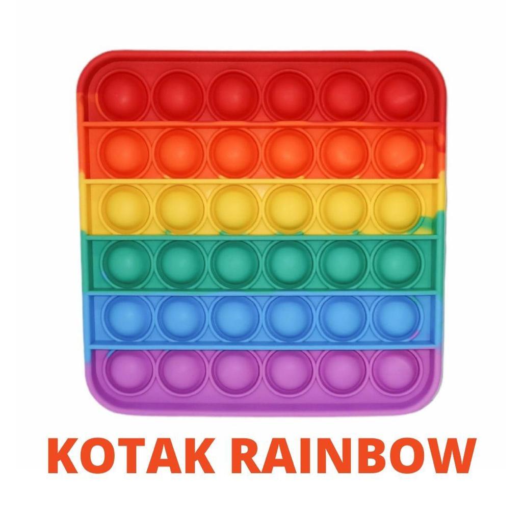 Pop It Fidget Toys Squishy / Mainan Anak Rainbow - Kotak / Hati / Bulat / Octagon-1