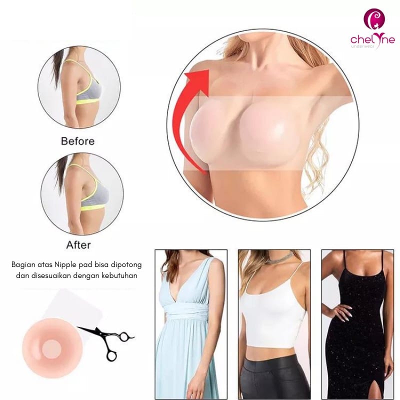 mrcaisen SILICONE BRA nipple pad penutup puting bra tanpa tali bra tempel bra pad S032