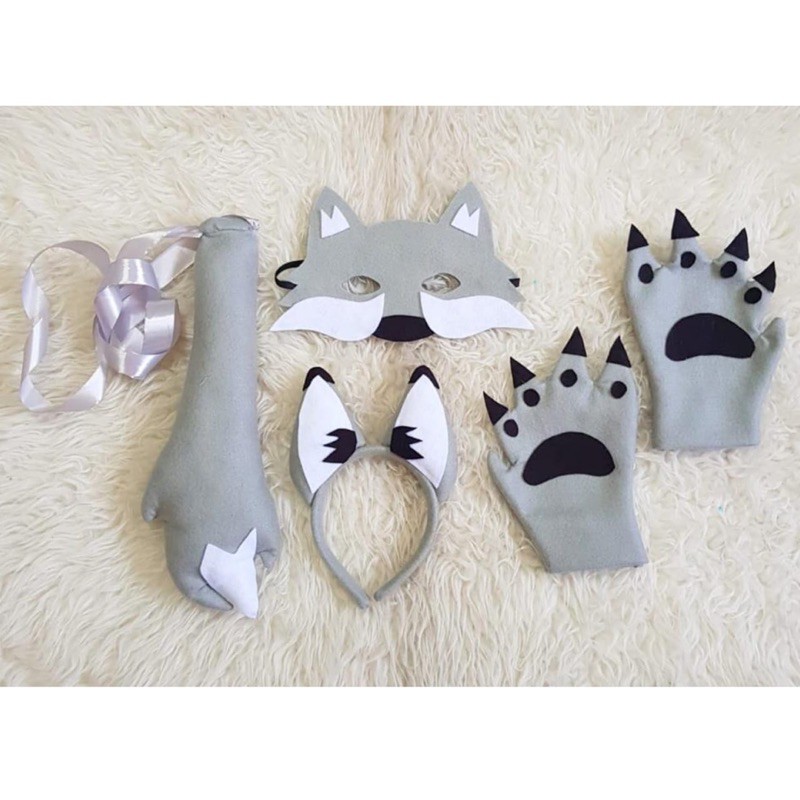 Kostum Srigala Cosplay Wolf Bando Serigala Kostum Karakter Fox Bando Rubah topeng Srigala Hewan