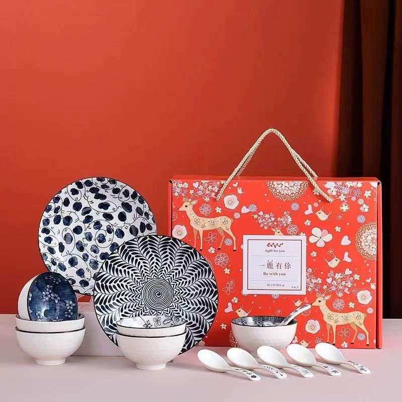 DD - Plate Dinnerware Set 16 Pcs / Ceramic Japanese  Style Bowl