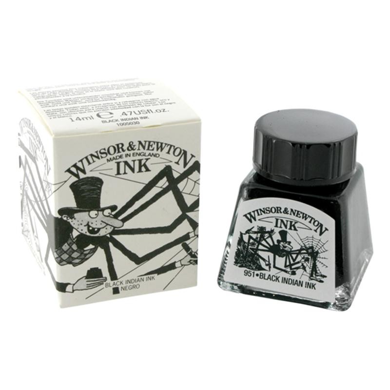 

Winsor & Newton Black Indian Ink 14ml / Tinta Waterproof Hitam