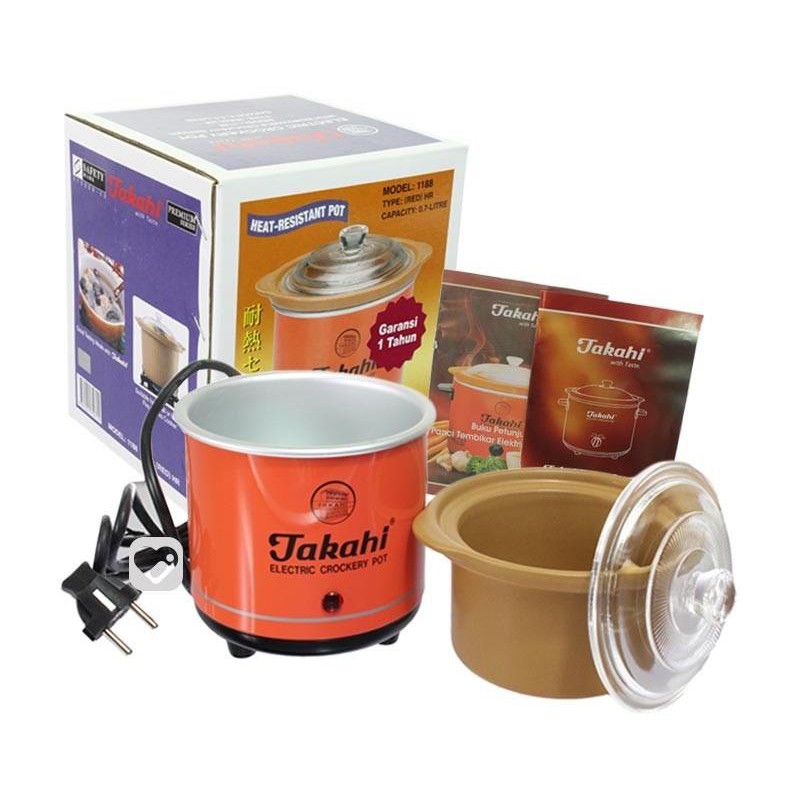 TAKAHI SLOW COOKER 0.7L TK1188 / PERALATAN MASAK BAYI PROMO Best seller