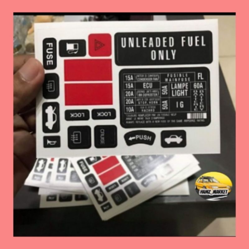 sticker stiker tombol panel Civic nouva nova grandcivic lx