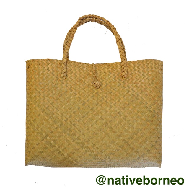 Tas Purun Horizontal Polos (D) [E004] - Tas Anyaman Purun, Tas Purun Handmade Kalimantan