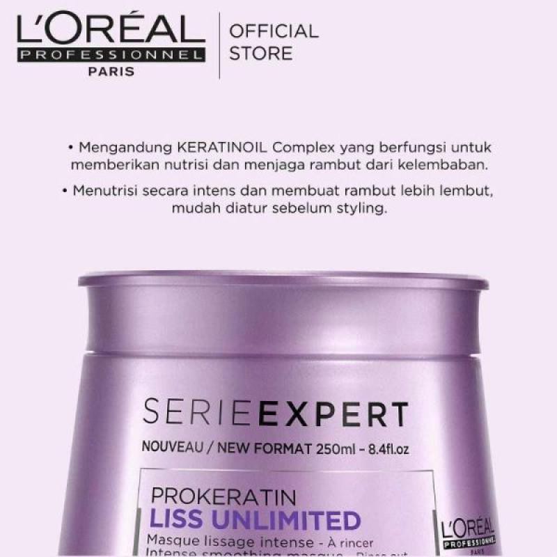 Loreal Expert Pro Keratin Liss Unlimited Hair Mask 250ml / Pelembut Rambut