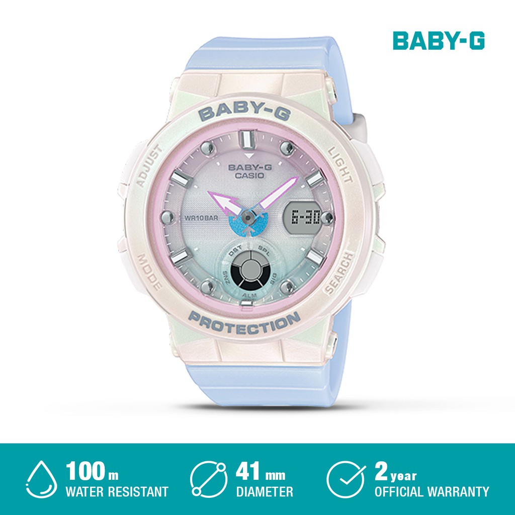 Casio Baby-G Neon Illuminator Original BGA-250-7A3DR Jam Tangan Wanita Waterproof