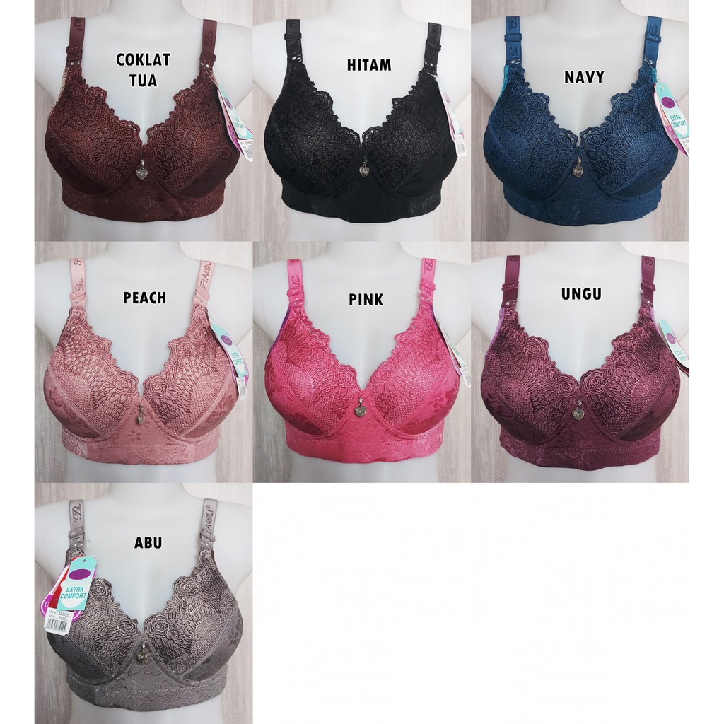 BH Piaoli 8999 uk 36 - 42 Busa Push Up Tanpa Kawat Kait 3 Cup B