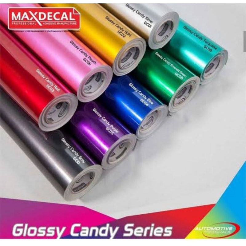 Stiker skotlet metalic candy maxdecal sticker motor stiker candy lebar 50cm