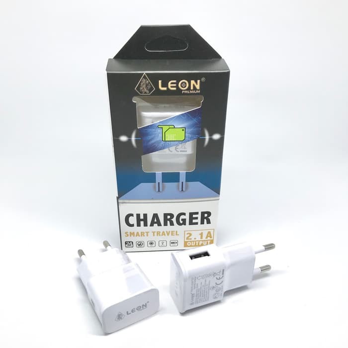 Travel Batok LEON Fast Charging 2A Travel Adaptor USB 100% Original