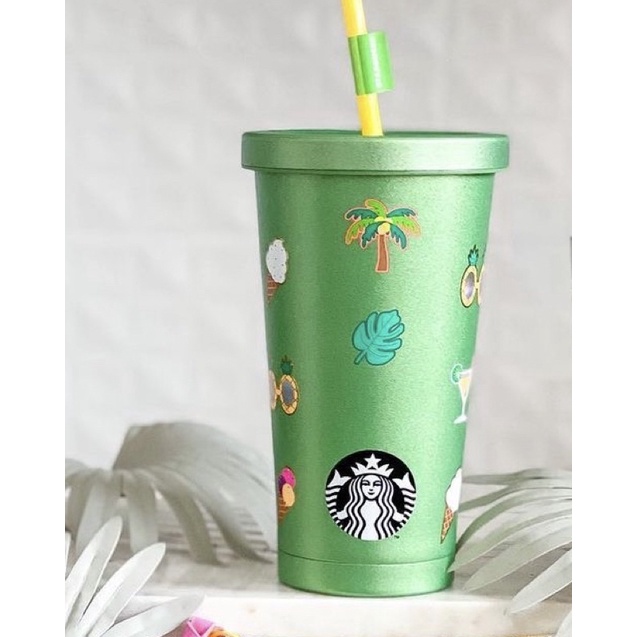 Starbucks Tumbler Summer 2022 Green Cup Ice Cream