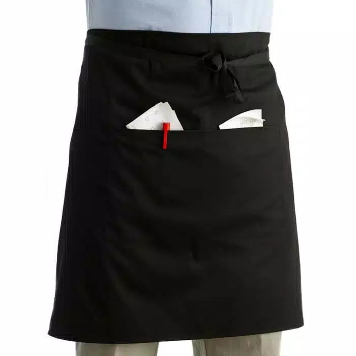 Celemek Pelayan Resto /apron Half Mini Hitam Premium Quality