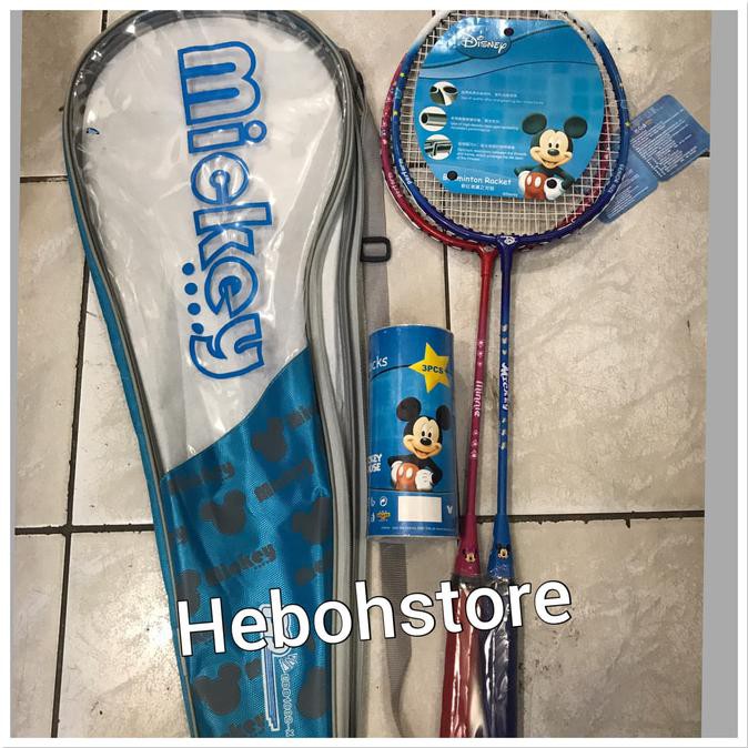 Raket Badminton Bulutangkis Isi 2 Bonus Kok Karakter Murah Bagus