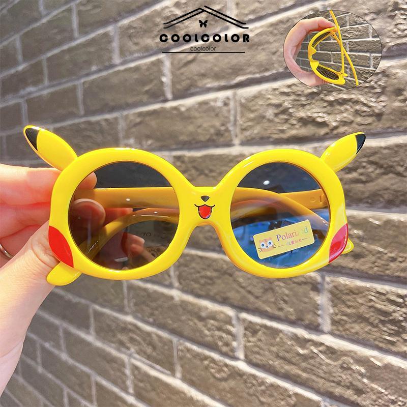 COD⭐Kacamata Kartun Pikachu Kacamata Perlindungan UV Polarized Sunshade Anak-anak- cl