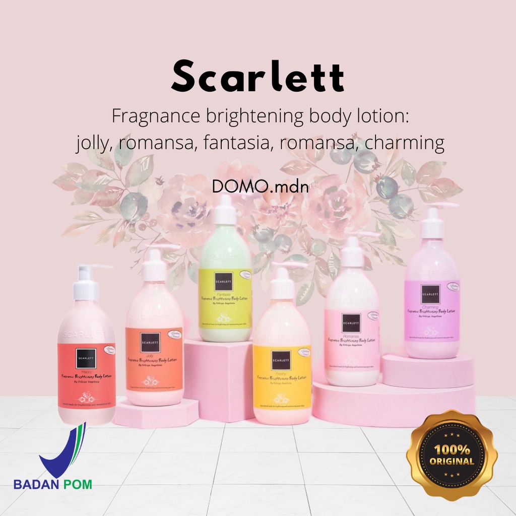 COD / SCARLETT WHITENING BODY LOTION 300ml FULL SIZE FRESHY ROMANSA HAPPY CHARMING FANTASIA JOLLY CO