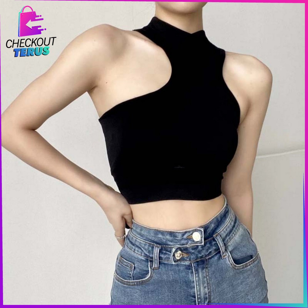 CT P104 Crop Top Atasan Wanita Korea Style Tang Top Wanita Pakaian Wanita Crop Top Bralette Pakaian Dalam Wanita BH Fashion