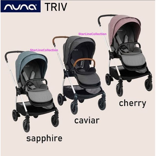 Nuna Triv Caviar Cherry Sapphire Stroller Kereta Dorong Bayi Shopee Indonesia
