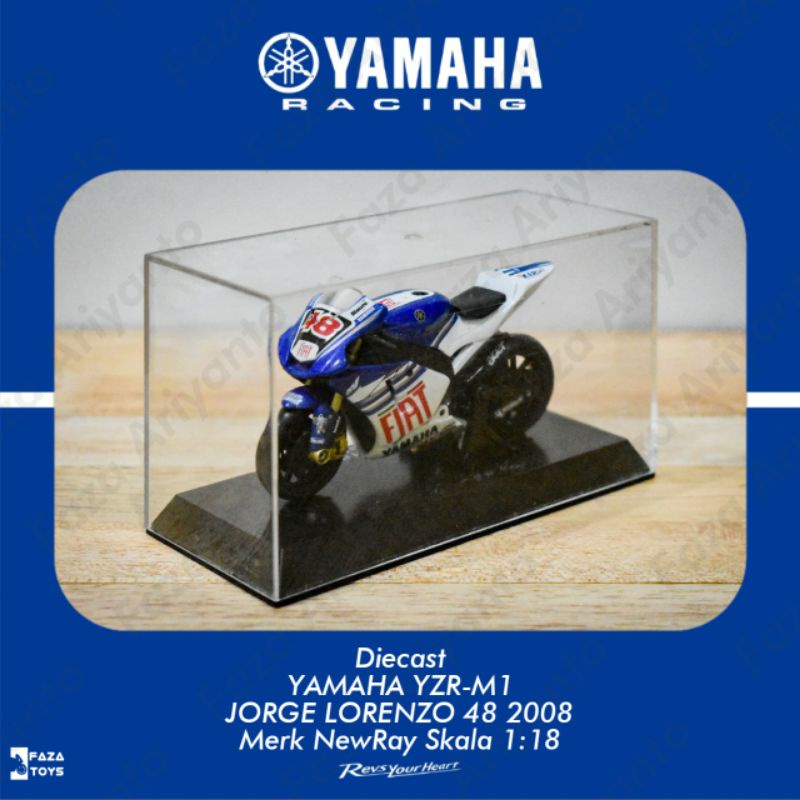 Miniatur Diecast Motor Motogp Yamaha Jorge Lorenzo 48 tahun 2008 NewRay