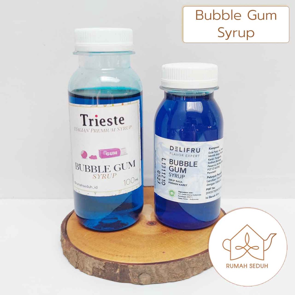 

100mL Bubble Gum Syrup Trieste - Sirup Bubel Gam - Sirop Buble Gum Biru - Sirop Rasa Permen Karet