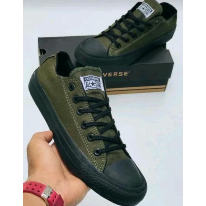Sepatu Pria Sepatu Converse All Star Ct 2 Green Army Low - High Grade Ori Vietnam
