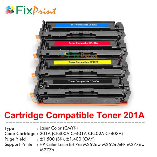 Cartridge Toner Compatible HP CF403A 201A Magenta, Printer HP Color LaserJet Pro M252dw M252n MFP