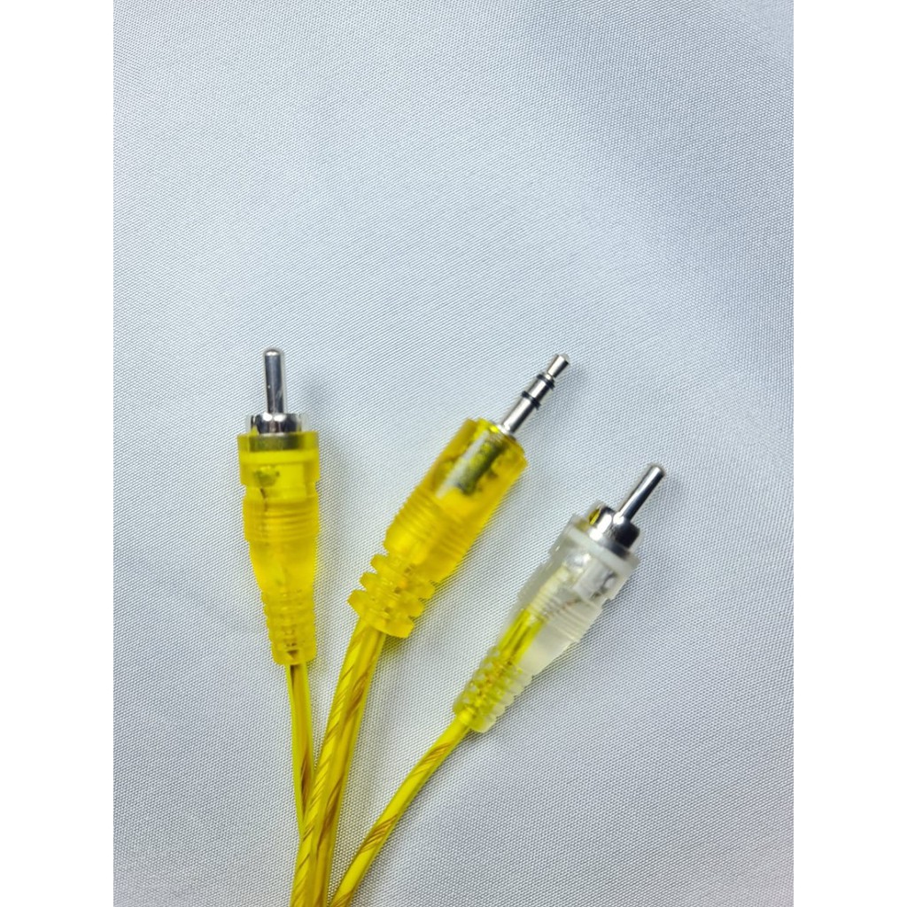 Kabel Aux Audio/RCA Transparan/ kabel audio rca 2 To 1 panjang 1.5M / 5 mtr
