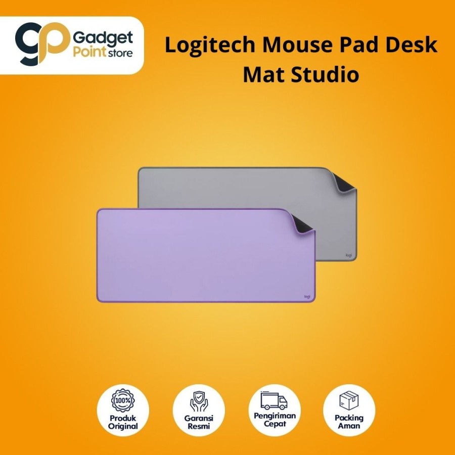 Logitech Mouse Pad Desk Mat Studio Series Lavender &amp; Mid Grey - Original