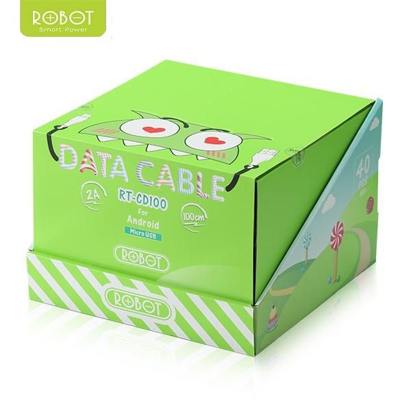 Kabel Data Robot RT-CD100 1M Micro USB Cable Data For Android (1 Kotak Isi 40 Pcs)