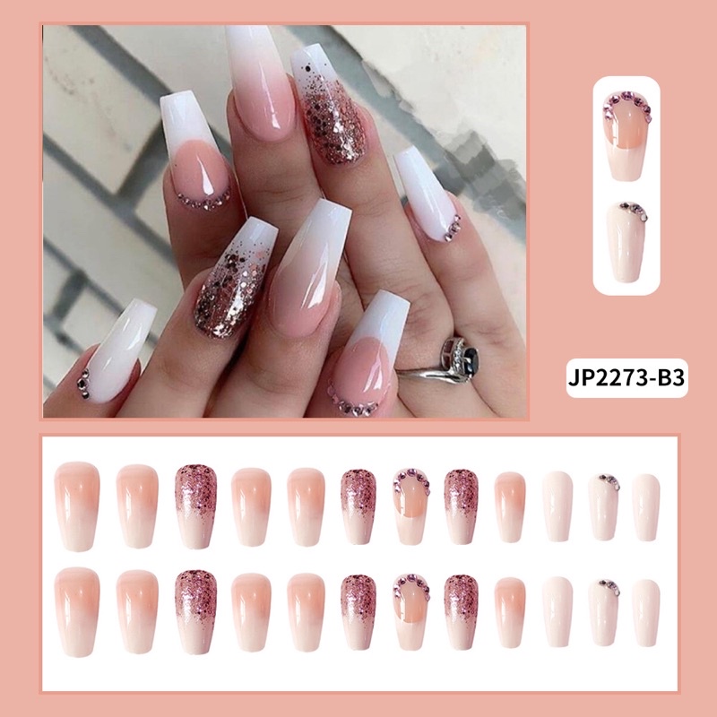 Kuku Palsu 【A84，lem sticker】Nikah kuku Wedding False Nailart Pengantin Tangan