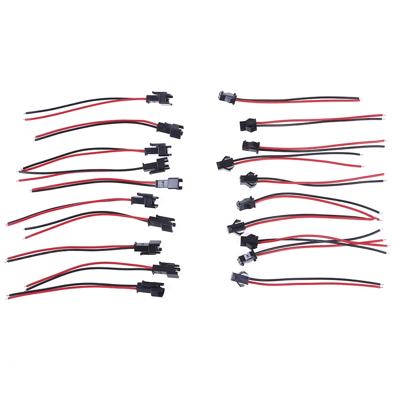 {LUCKID}10pairs/Set 2Pin 10cm Connector Plug Wire Cable 10 Female+10 Male