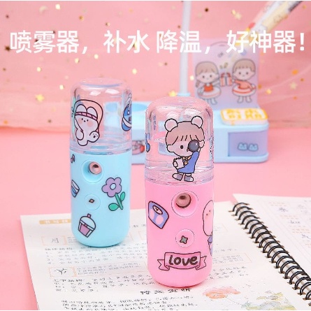 [BISA COD] Nano Spray Stiker Karakter Portable Mini USB/Nano Spray OMFU/ Mist Sprayer Pelembab Wajah