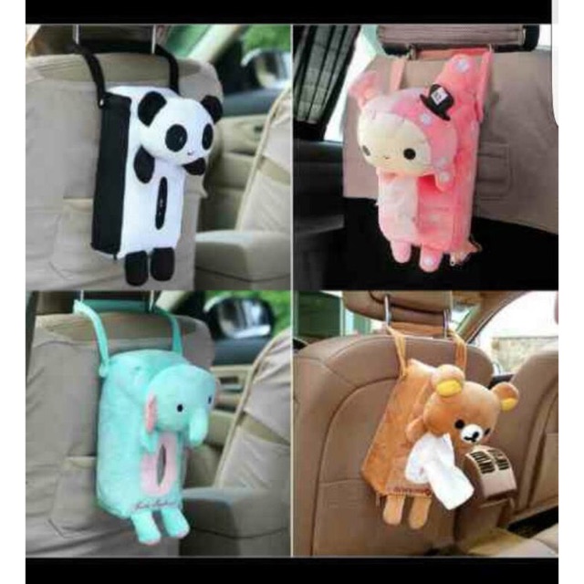 TISSUE BAG HOLDER TEMPAT TISSUE GANTUNG MOBIL KARTUN KARAKTER CARTOON