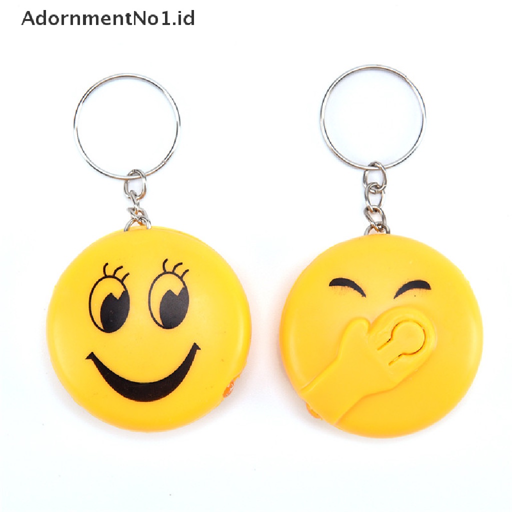 (AdornmentNo1) Gantungan Kunci Desain Kartun Emoji Dengan Lampu Senter Led + Suara Untuk Anak