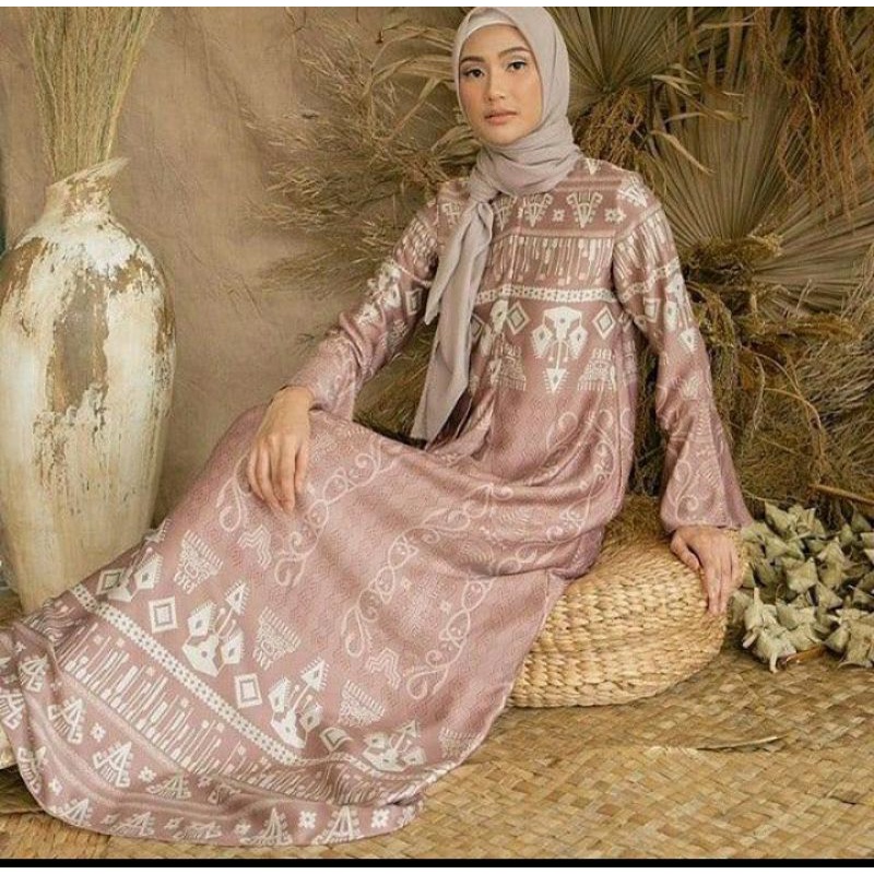 Preloved original dress wearing klamby kambera color Rosewood size L