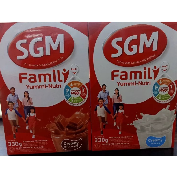 

SGM Family Susu Bubuk Yummi-Nutri Creamy Chocolate, Vanilla Box 330gr