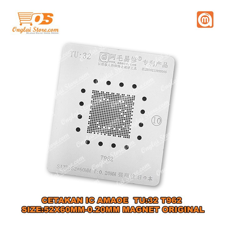 CETAKAN IC AMAOE TU:32 T962 SIZE:52X60MM-0.20MM MAGNET BAHAN JEPANG ORIGINAL