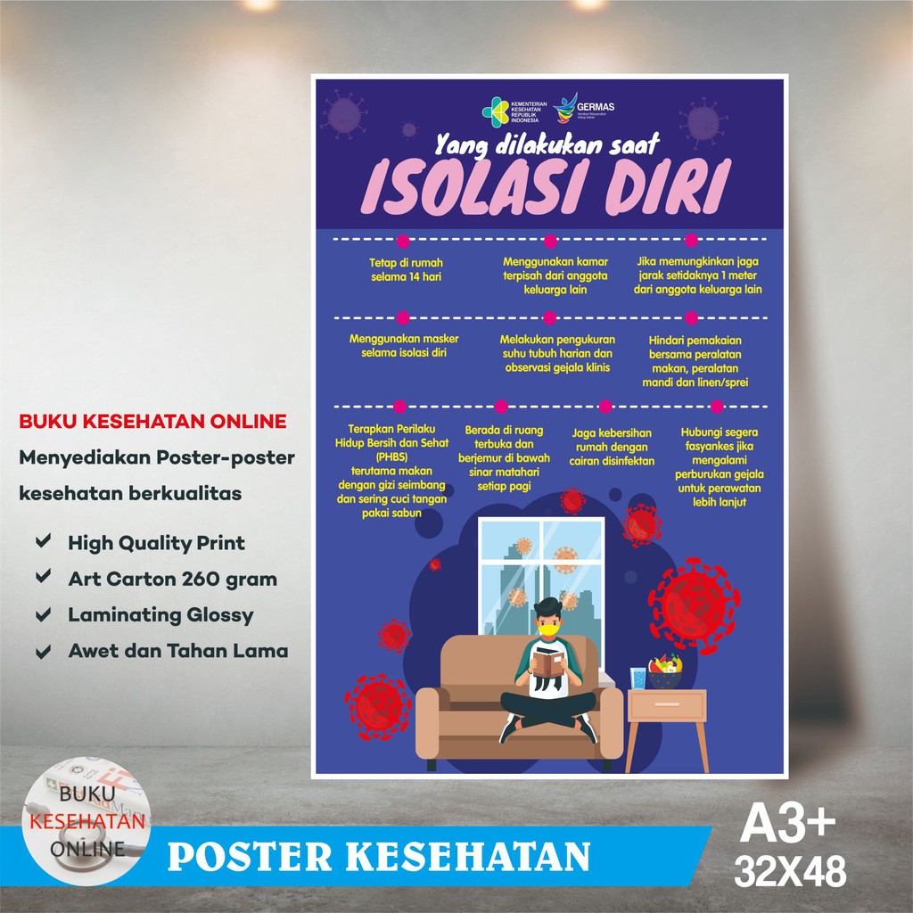 

Poster Kesehatan Yang Dilakukan Saat Isolasi Diri - LAMINATING GLOSSY