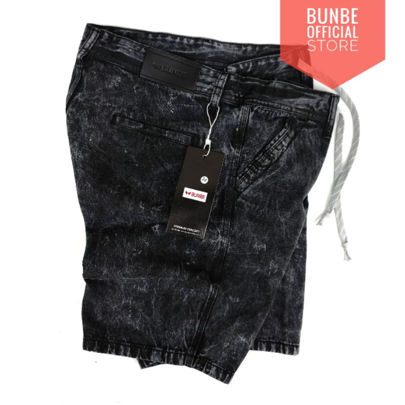Bunbe - Short Cargo Pants - Celana Cargo Pendek Pria Twill Stretch Melar Pinggang Kolor