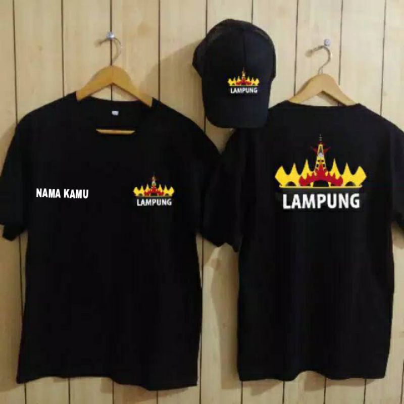 Kaos baju siger lampung printing Bonus topi (Bisa tambah nama)