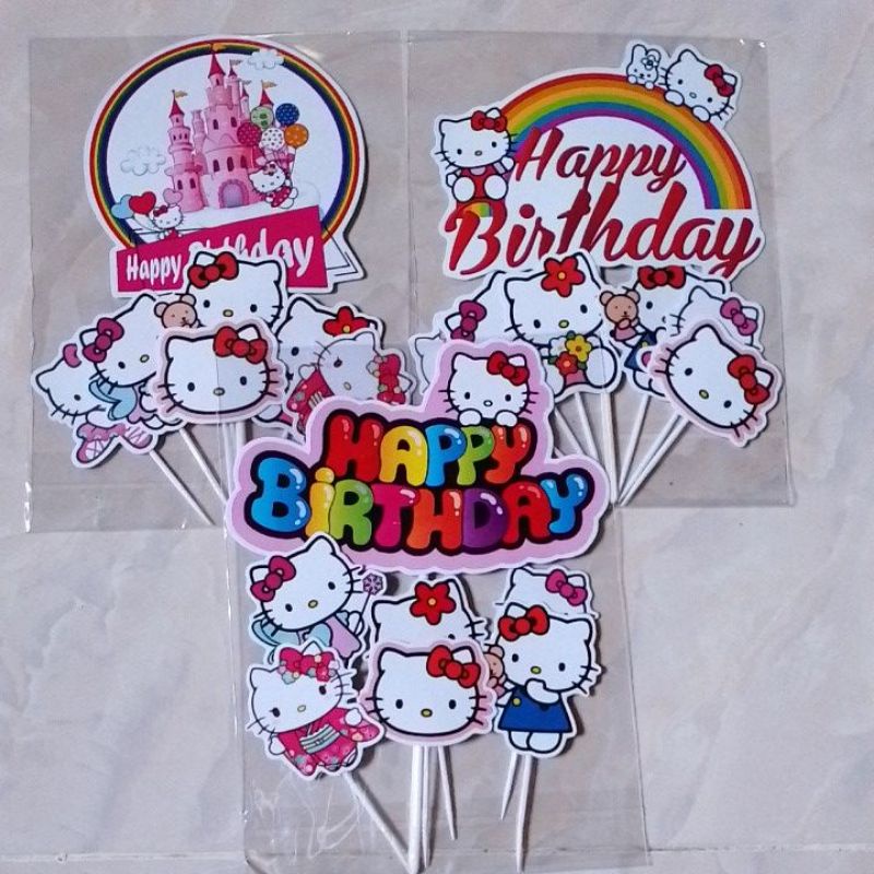 Topper ulang tahun/hiasan kue hello kitty