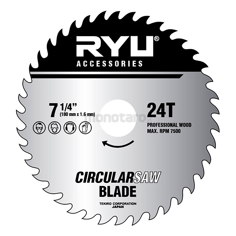 Ryu Mata Potong Kayu / Mata Potong Circular Saw 7 1/4 Inch 24T