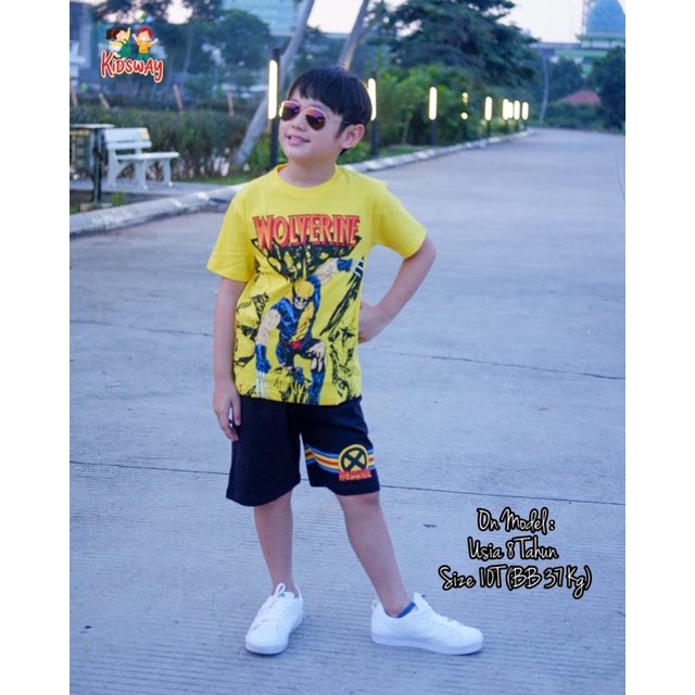 Setelan Kaos Anak Set Superhero Kidsway