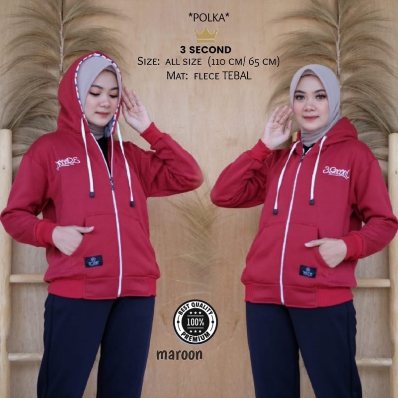 JAKET HOODIE CEWEK/ JAKET FLECE/ JAKET 3SECOND