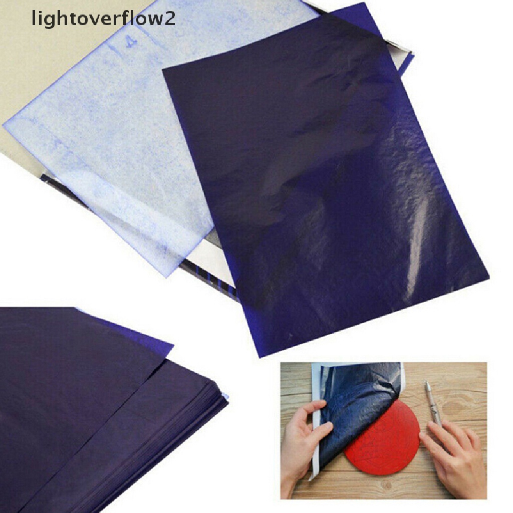 (lightoverflow2) 100 Lembar Kertas Karbon Biru Tua Ukuran A5 Untuk Transfer Hectograph Repro