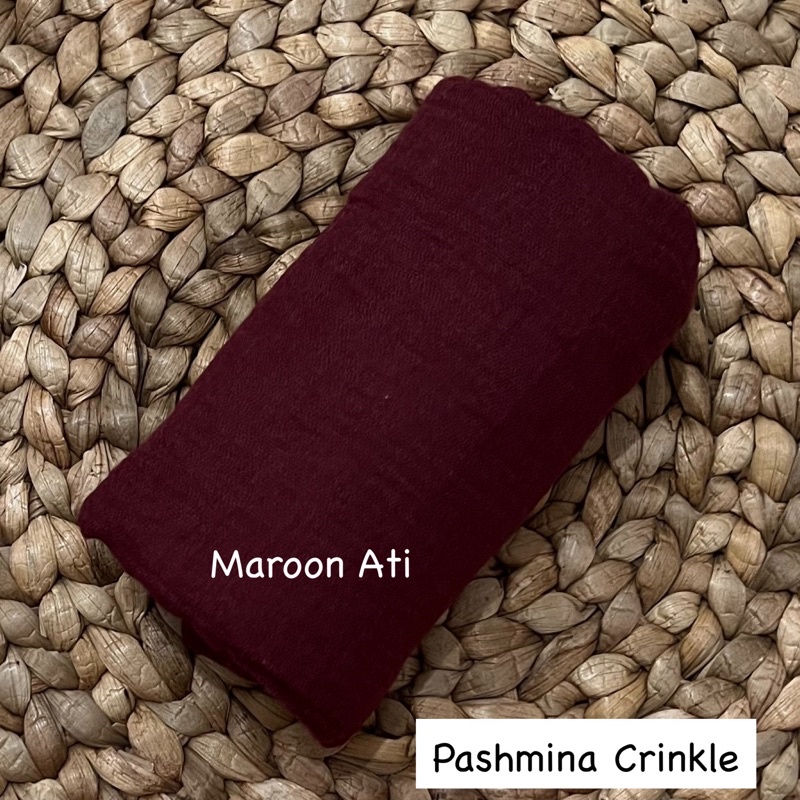 Pashmina crinkle Part 1 Hijab pasmina kusut Lavanya By Azzara-Maroon ati