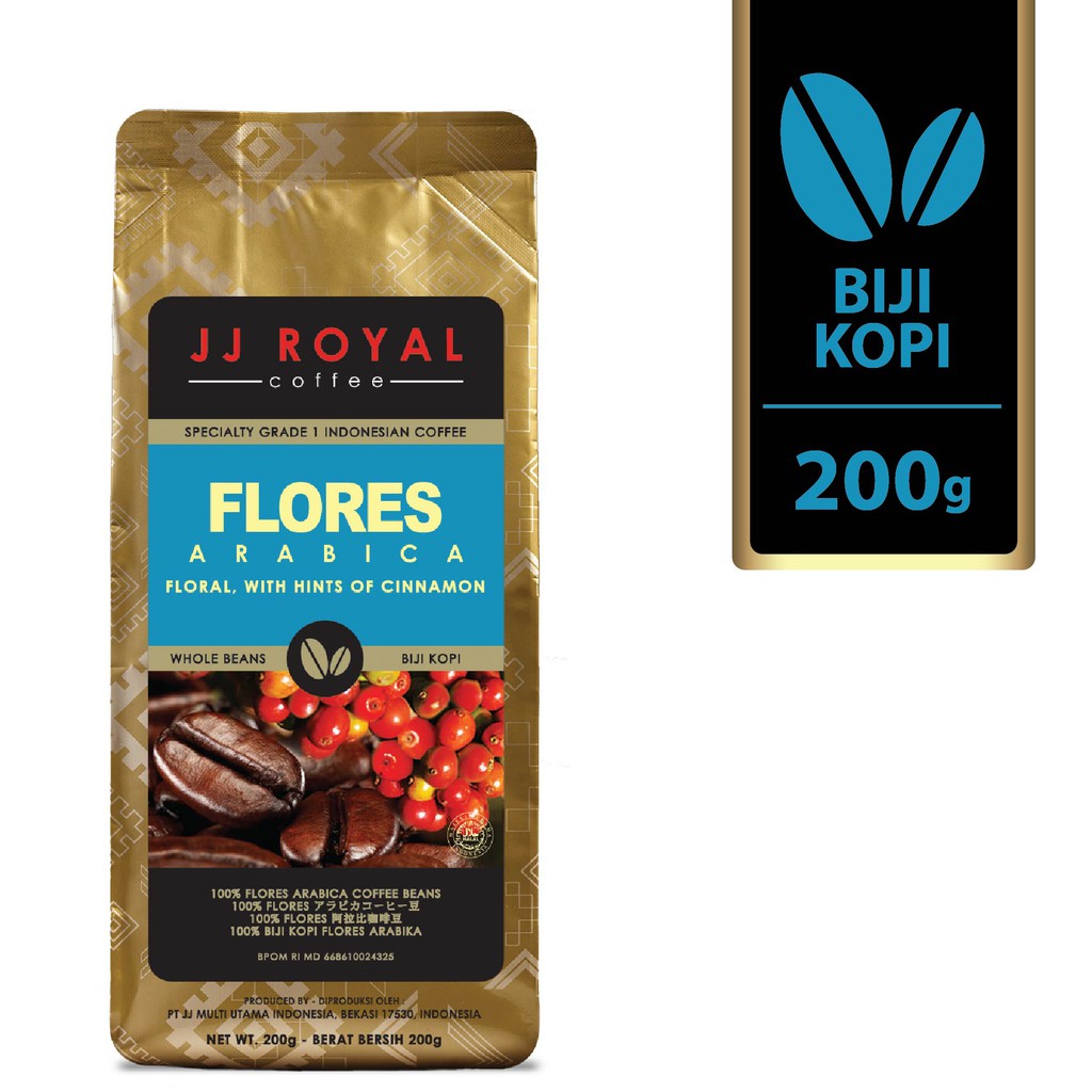 

JJ Royal Coffee Flores Arabica Bean (Kopi Biji) Bag 200g